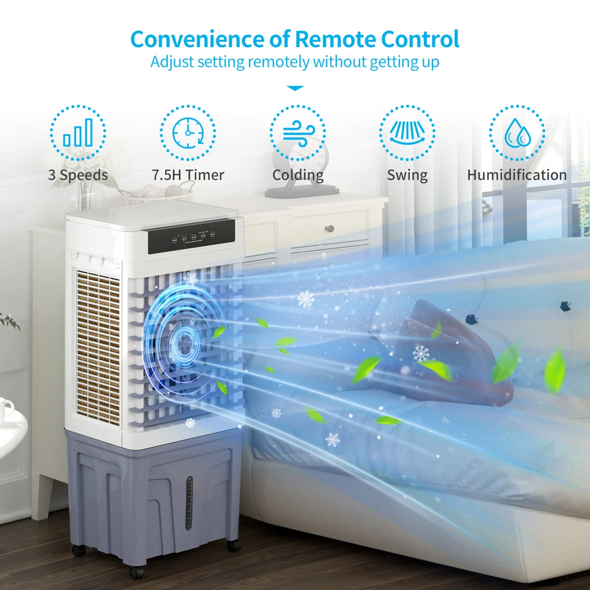 Refroidisseur+par+évaporation+portable+6000+CFM++blanc